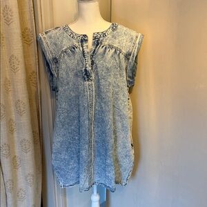 Acid Washed Blue Denim Dress
